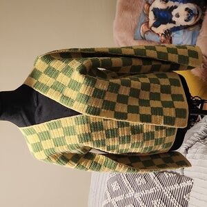 Anthropology checkered cardigan